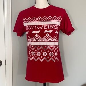 Budweiser Sweater Print Christmas T Shirt